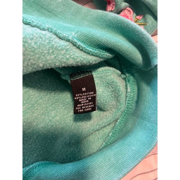 Blind Rooster Embroidered Cherry Blossoms Floral Design Crewneck Sweatshirt - Picture 9 of 9